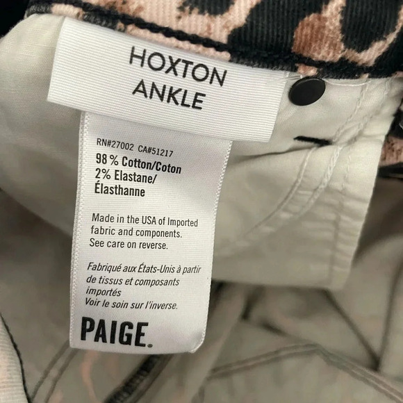 Paige Hoxton ankle leopard raw hem denim - Picture 11 of 14